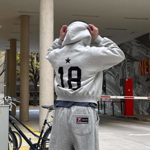 New Design Cropped Hoodie Custom Logo Double Zipper Hoodies Set Screen Print