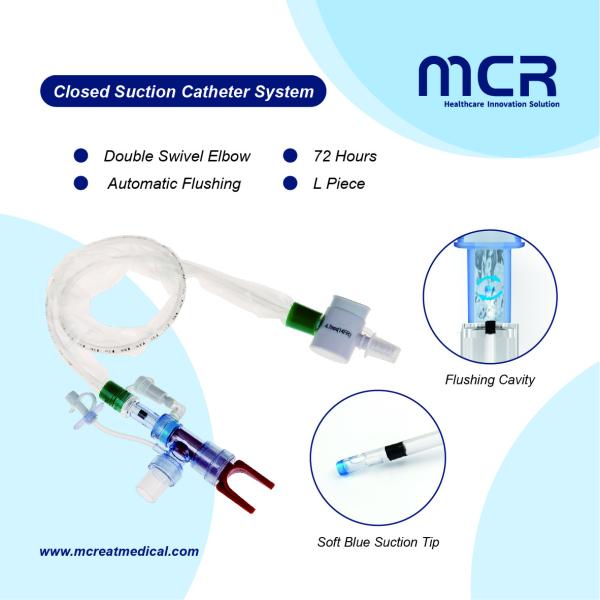 Protective Sleeve Design Double Swivel Closed Suction Catheter with Auto
