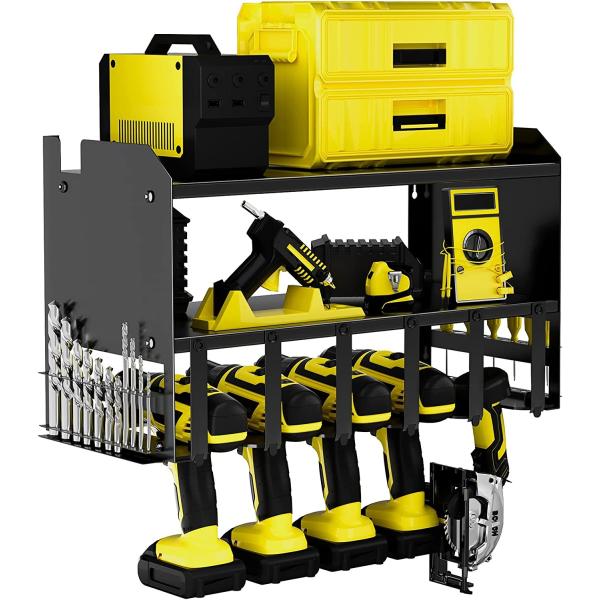 Buy 3 Tiers Power Tool Storage Rack Wall Mount Utility Shelf Organizer for Cordless Drill at wholesale prices