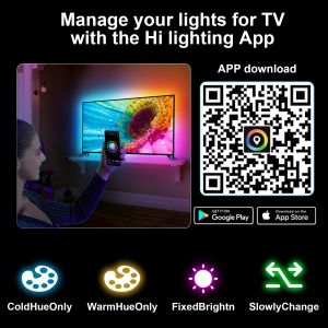 75 - 85 4m LED Backlights TV Strip Lights With HDMI 2.0 Sync Box Sync With TV And Music 4K HDR Support HDMI Strip