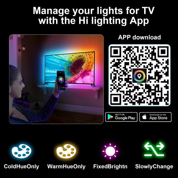 Buy 75" - 85" 4m LED Backlights TV Strip Lights With HDMI 2.0 Sync Box Sync With TV And Music 4K HDR Support HDMI Strip at wholesale prices