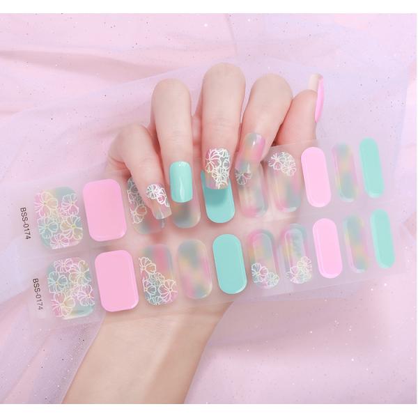 Eco-friendly Nail Wrap Supplies Self-adhesive Korean Gel Polish Strips for Custom Logo