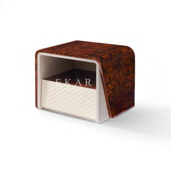 High Gloss Bedroom Modern Luxury Nightstand Wooden Bed Side Table W006B11