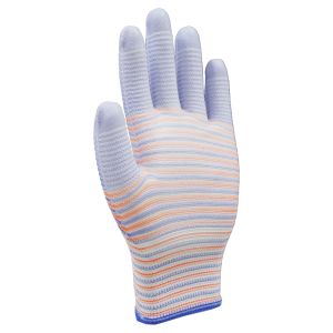 13 Gauge Polyester PU Palm Coated Gloves With Zebra Design