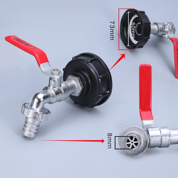 IBC Tank Fitting Adapter S60x6 Coupling with Hose Barb 1/2" 3/4" 1" Round Head Code