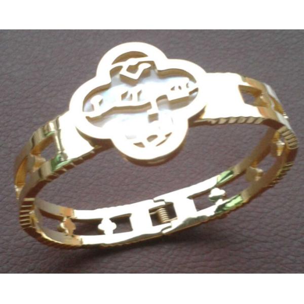 Buy 316L S.Steel Ladies IPG Paris FASHION CLOVER LUCKY FLOWER Bracelet Bangle at wholesale prices
