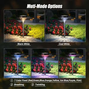 Outdoor Solar Lawn Lights RGB Decorative Solar Garden Light For Pathway Patio
