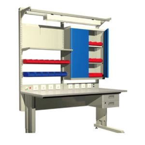 Grey Metal 10e6 Ohms Electronic Workstation ESD Workbench