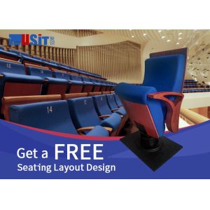 China Aluminium Alloy 580mm Church Auditorium Chairs With Cup Holder on sale