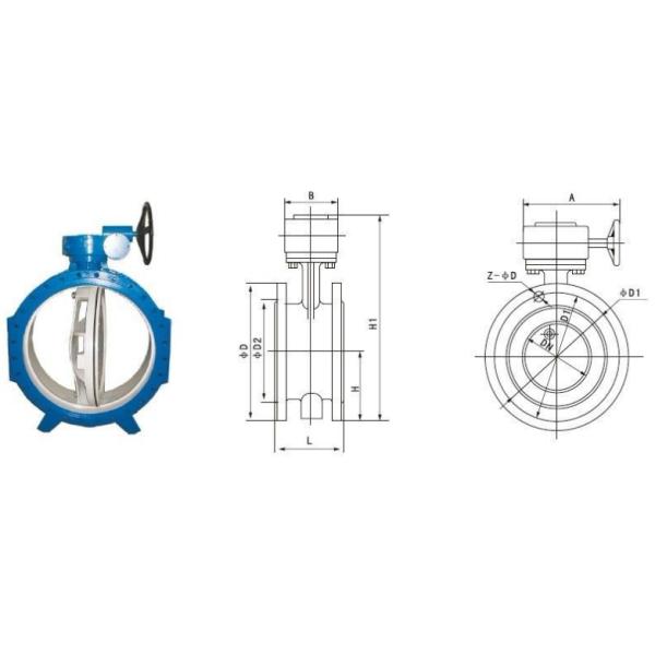 PN10 Cast Iron Eccentric Butterfly Valve , Double Offset Soft Seal Butterfly Valve