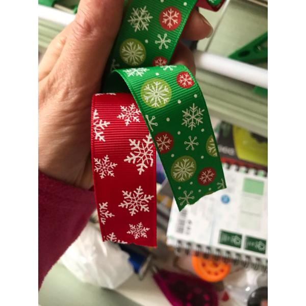 2020 Christmas holiday polyester tape with christmas tree and snow printed ribbon