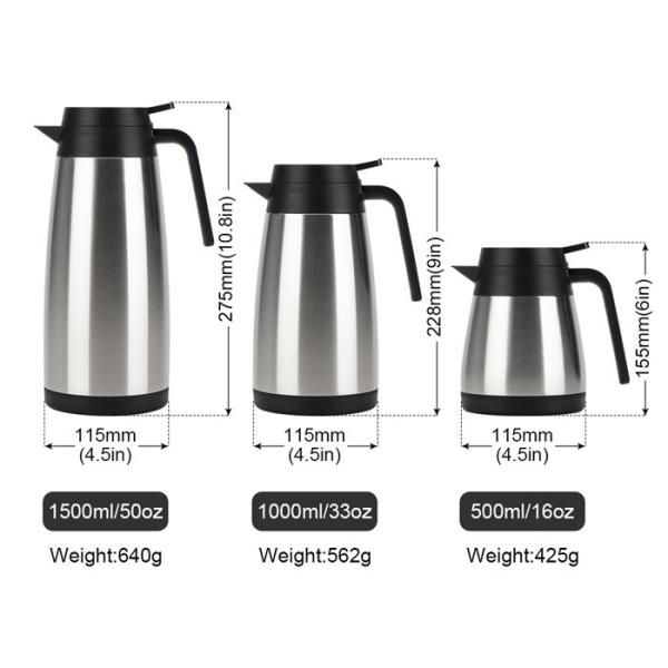 Stainless steel Metal Vacuum Coffee Pot For Household Usage