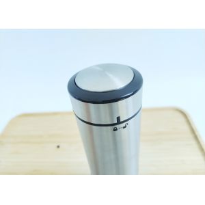 Round Silver Stainless Steel Pepper Grinders With Adjustable Grind Settings