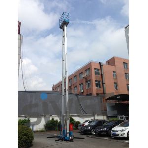 China 14 Meter Aluminum Alloy Aerial Work Platform Blue Color For Window Cleaning on sale