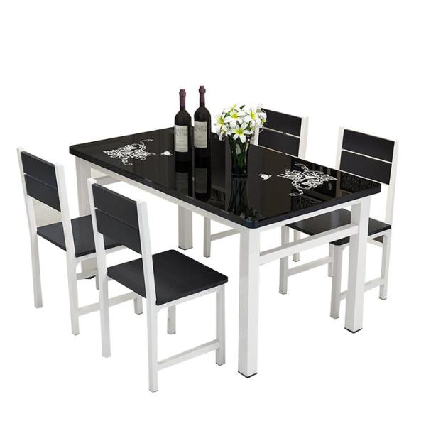 Buy Modern Tempered Glass Top Dining Room Table High Temperature Resistant at wholesale prices