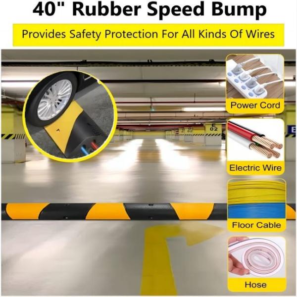 27lbs 10kgs Heavy Duty Rubber Speed Hump Cable Protector Hump