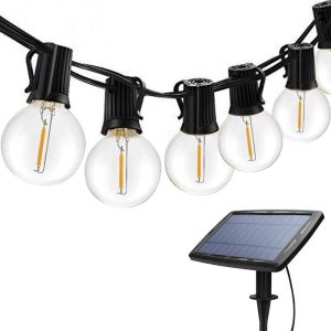 Ip44 Waterproof Solar G40 Outdoor LED Patio String Lights
