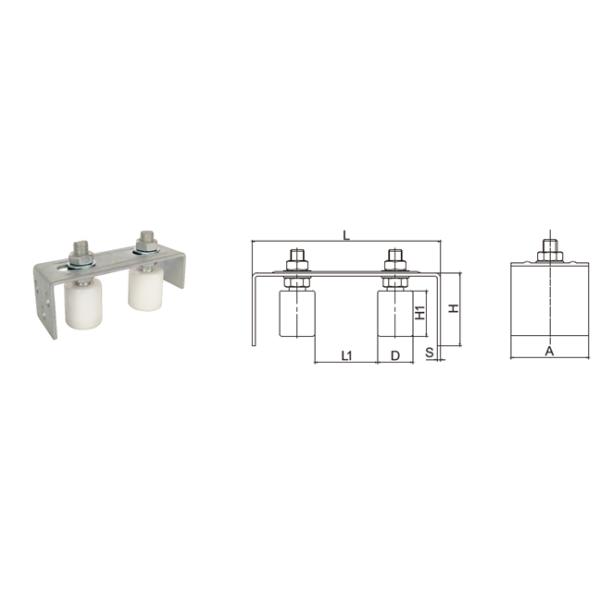 Fixing Sliding Gate Bracket Kit 30x40 Nylon Guide Roller