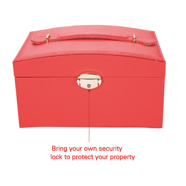 Buy Red 15*10*5cm PU Leather Jewelry Organizer Cabinet at wholesale prices