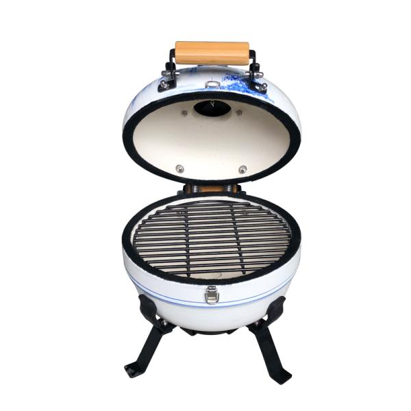 BBQ Outdoor Charcoal Smoker Easy Camping Fishing Mini Auplex Kamado 12inch Portable Ceramic Grill