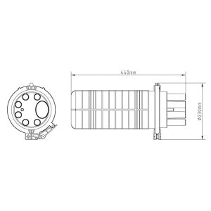 Hot Melt Sealing Optical Fiber Splice Closure 4 IN 4 OUT φ230*440mm Dimension