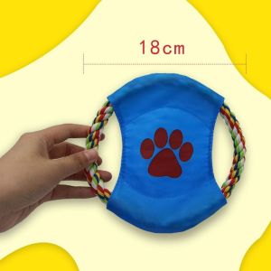 Cotton Rope 3 Piece Dog Frisbee Toy Teddy Puppy Knot Bite Ball