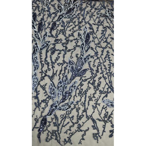 Sequin Vintage Inspired Embroidered Lace Baroque Floral Patterns For Regal And Romantic Formal Gowns