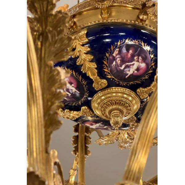 euro gold oversized foyer chandelier