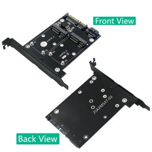 Dual MSATA SSD To Dual SATA3 Converter With Full Height Profile Bracket