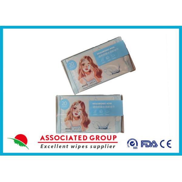 Buy Single Package 20 Wipes Transparent Acid Hydrating Makeup Remover Wipes Daily Facial Cleanser Towelettes at wholesale prices