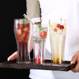 Cylinder Double Borosilicate Glass Beer Mug 300ml 400ml 450ml