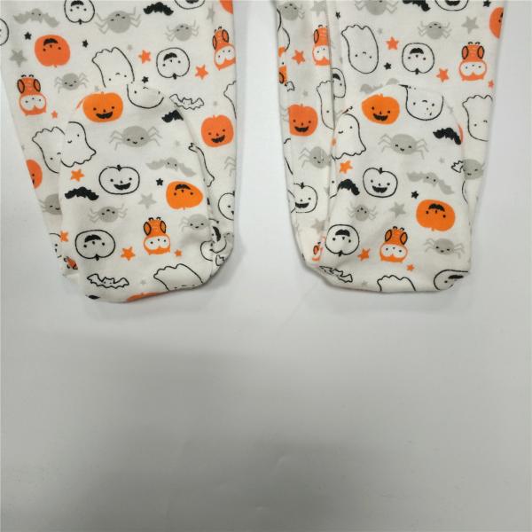 Winter Footies Baby Clothes with Zipper Opening and Fashionable Pattern Printing