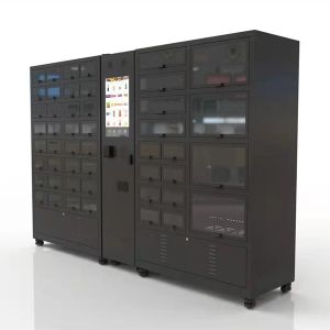 Refrigerate Locker Vending Machine With 48 Cells Black Color Cooling Locker