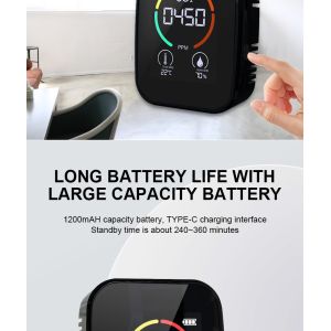 1500mAh TVOC Formaldehyde Portable Humidity Sensor HCHO