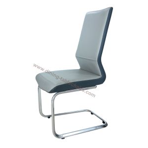 Upholstered Pu Dining Chairs , Chrome Dining Chair Heavy Duty Legs