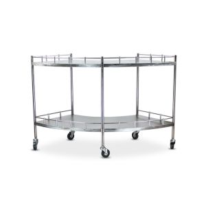 Medical Stainless Steel 304 Fan Shape Instrument Trolley On Casters