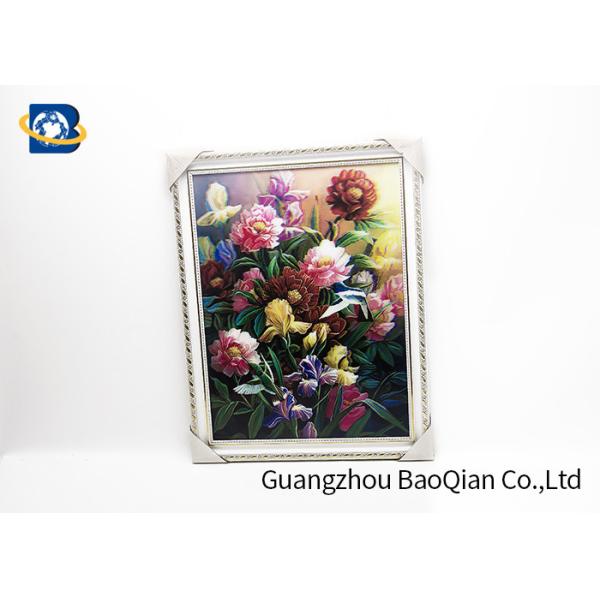 PET / PP 3D Lenticular Pictures Printing Beauiful Flower Pattern For Home Decoration