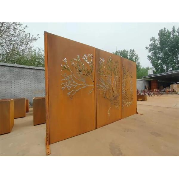 Laser Cut Outdoor Waratah Decorative Screen Corten Steel Light Feature Panel