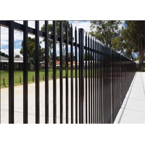 Commercial Galvanized Security Steel Fence Panels Tubular Coated POWDER 2 rails