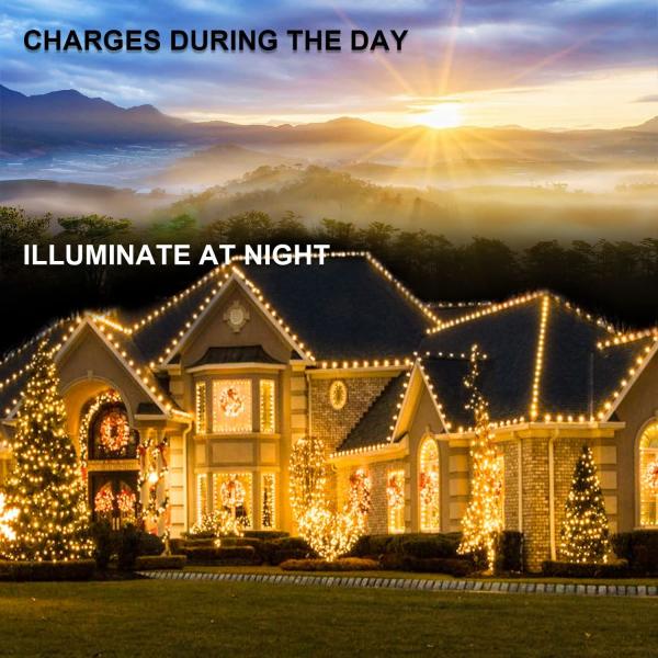 Warm White Solar Copper String Lights 100LED Wire Outdoor String Lights For Wedding Decor