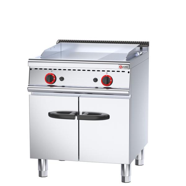 Buy Restaurant BBQ Grill 700*700* 850 70 mm Free Standing Gas Griddle with Cabinet at wholesale prices
