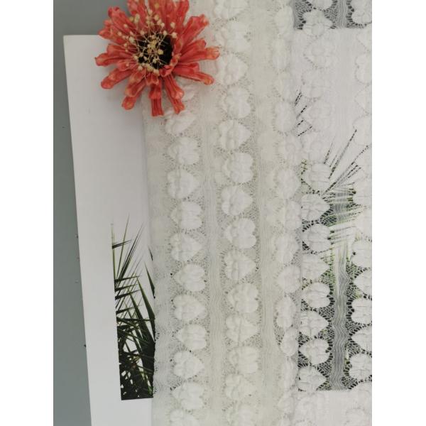 White Heart Linear Mechanical Stretch Lace Fabric Evening Dress Fabric