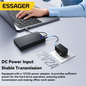 ESSAGER ES-YP03 USB 3.0 SATA Hard Drive Enclosure with 5Gbps Speed Dual-protocol