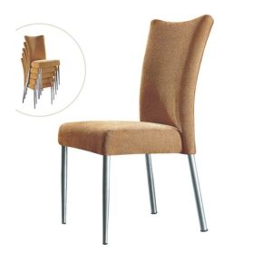 YALEESON Stackable Light Coffee Upholstery Dining Chair for Restaurant