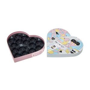 Adorable Heart Shaped Chocolate Gift Box With Plastic Insert Custom Printed