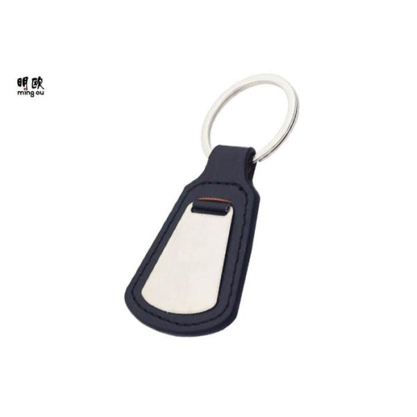 Buy Lightweight Metal Blank Leather Keyring , Small Stainless Steel Keychain at wholesale prices