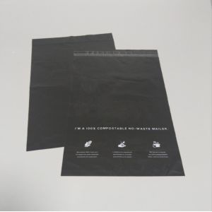 Recyclable Tear Resistant Poly Mailer Bags In Black For Loading Port Shipping