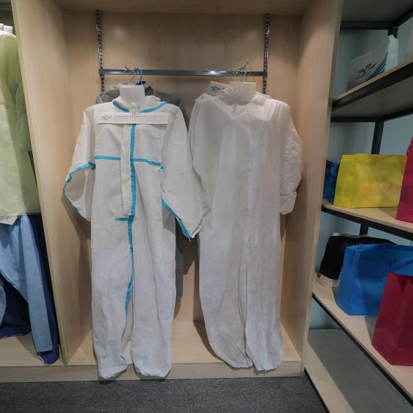 S-XXXL Blue Disposable Protective Coverall Zipper Front For Safety