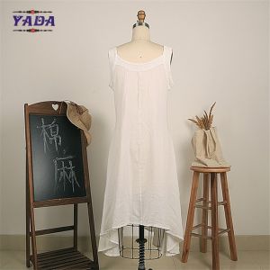 Irregular women sleeveless one piece fashion boutique white dress China