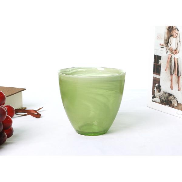 350ml Clouding Pink Coloured Glass Tealight Holders Pressed 110mm